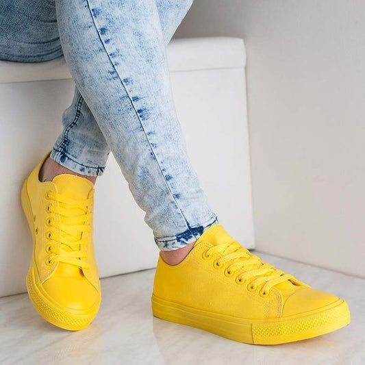 Дамски жълти кецове - Nikol - Yellow