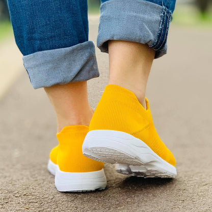 Дамски жълти маратонки - Emilly - Yellow