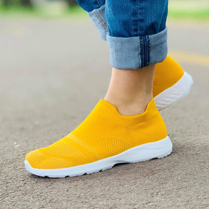 Дамски жълти маратонки - Emilly - Yellow