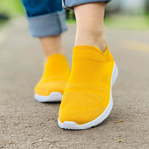 Дамски жълти маратонки - Emilly - Yellow