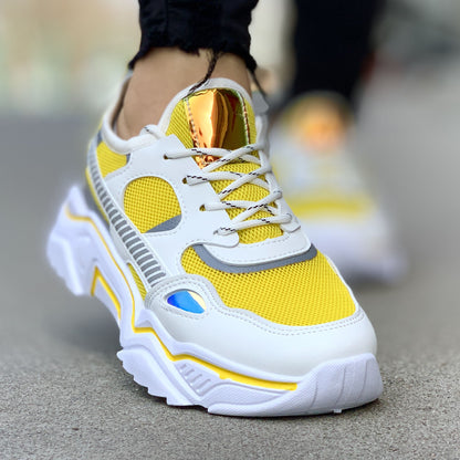 Дамски жълти маратонки с мрежа Divva