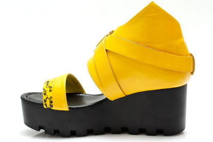 Дамски жълти сандали на платформа - Algoma - Yellow