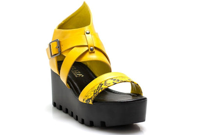 Дамски жълти сандали на платформа - Algoma - Yellow