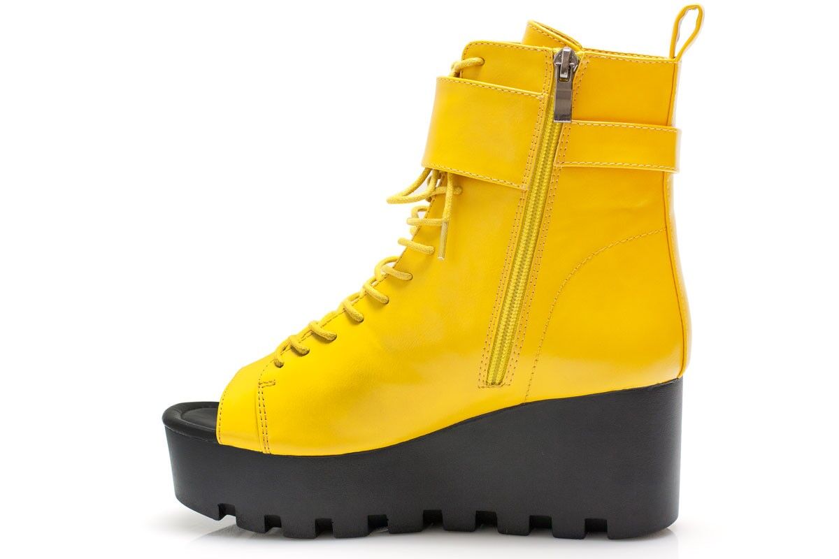 Дамски жълти сандали на платформа - Braylin - Yellow