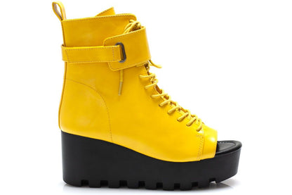 Дамски жълти сандали на платформа - Braylin - Yellow