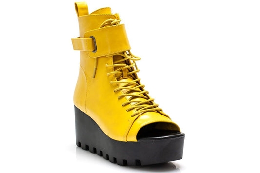 Дамски жълти сандали на платформа - Braylin - Yellow