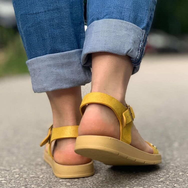 Дамски жълти сандали - Romi - Yellow