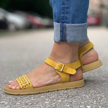 Дамски жълти сандали - Romi - Yellow