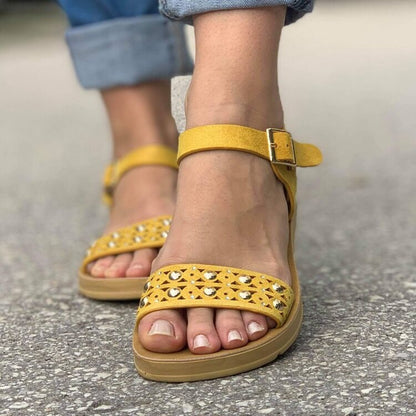 Дамски жълти сандали - Romi - Yellow