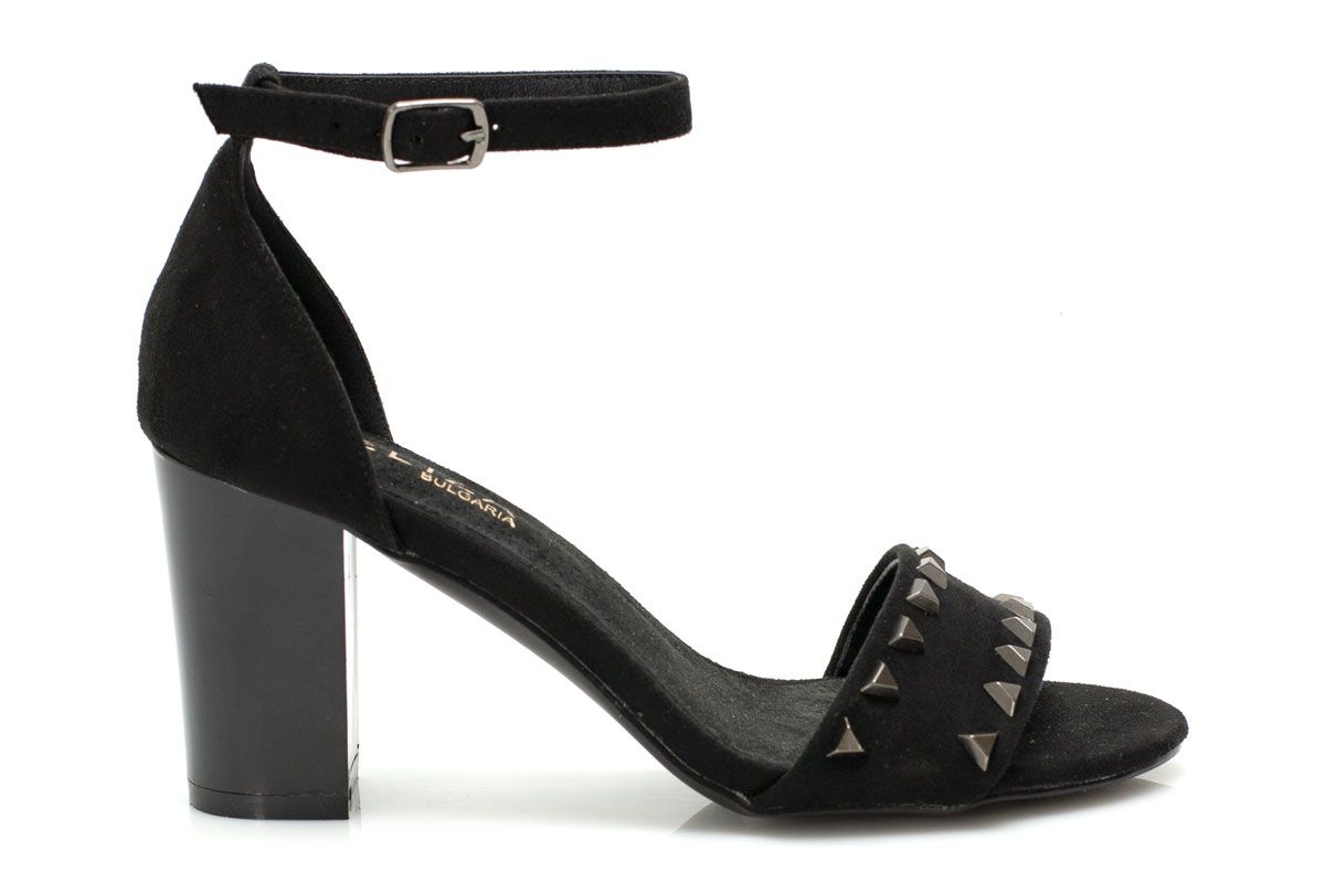 Елегантни черни дамски сандали със шипове - Rich - Black