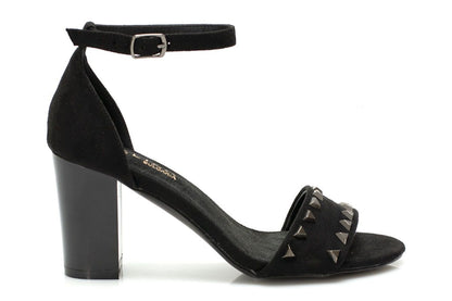 Елегантни черни дамски сандали със шипове - Rich - Black
