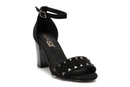 Елегантни черни дамски сандали със шипове - Rich - Black