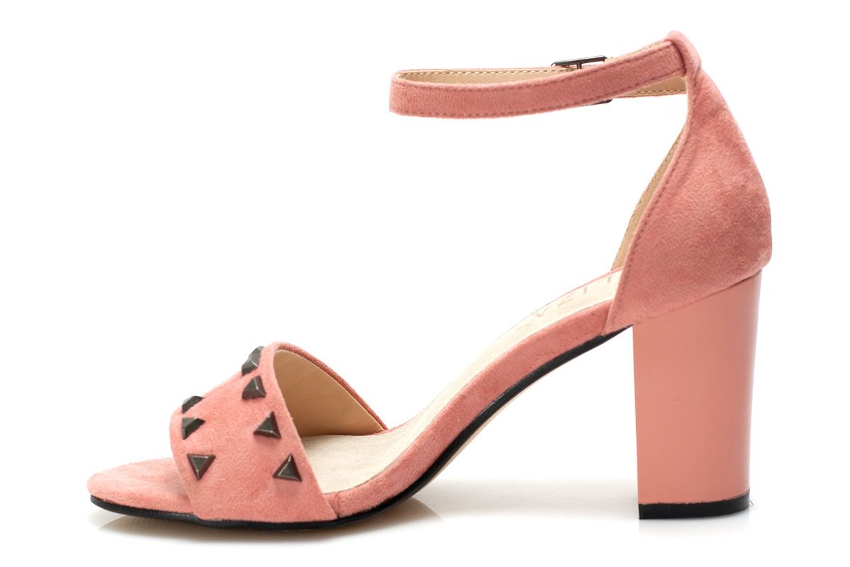 Елегантни розови дамски сандали със шипове - Rich - Pink