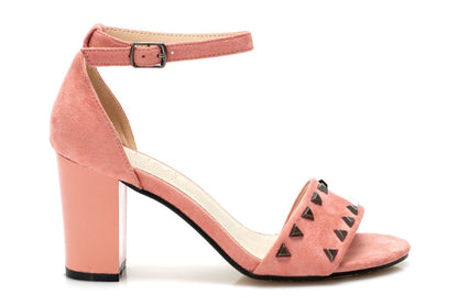 Елегантни розови дамски сандали със шипове - Rich - Pink