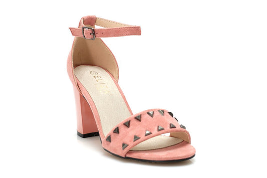 Елегантни розови дамски сандали със шипове - Rich - Pink