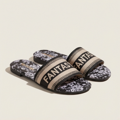 Дамски черни чехли - Brenda - Black