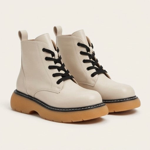 Дамски бежови боти - Santana - Beige