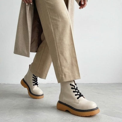 Дамски бежови боти - Santana - Beige