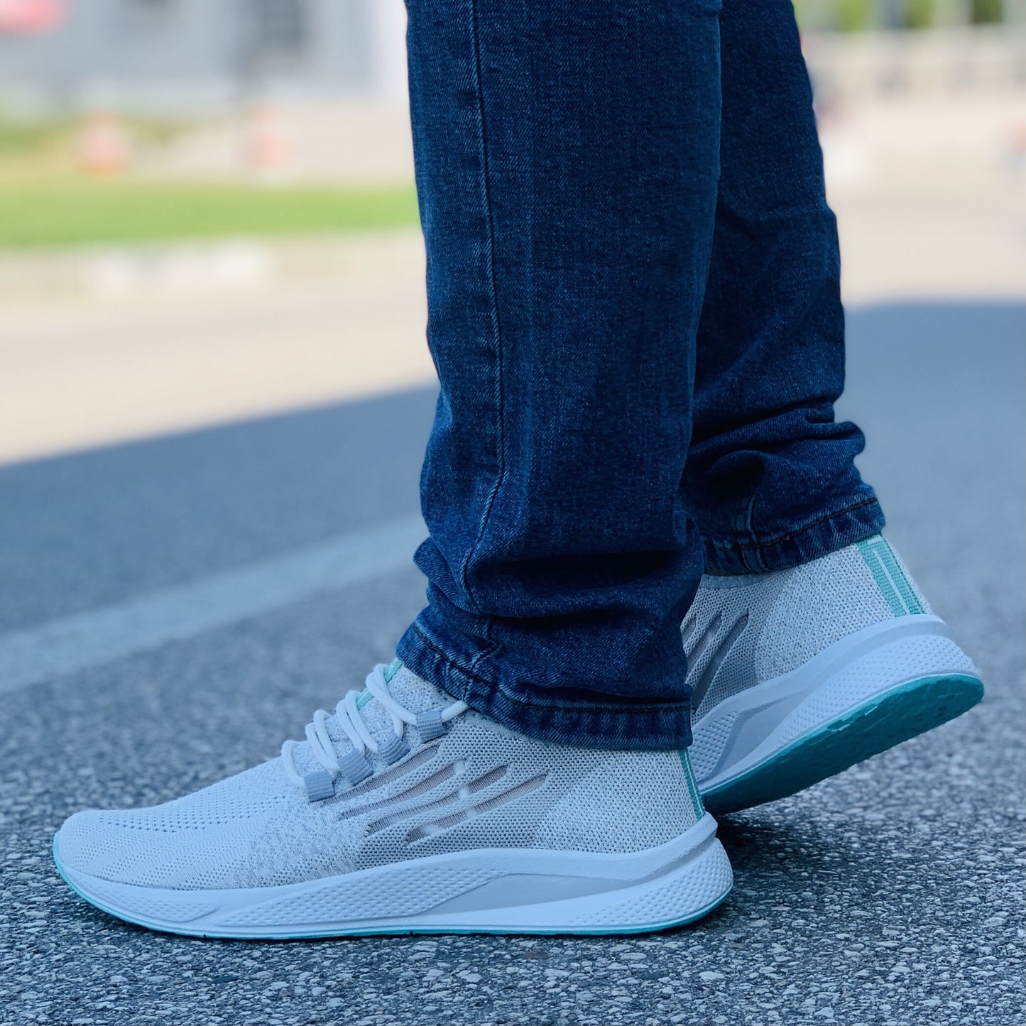 Мъжки бели маратонки - Alvaro - White - Grey