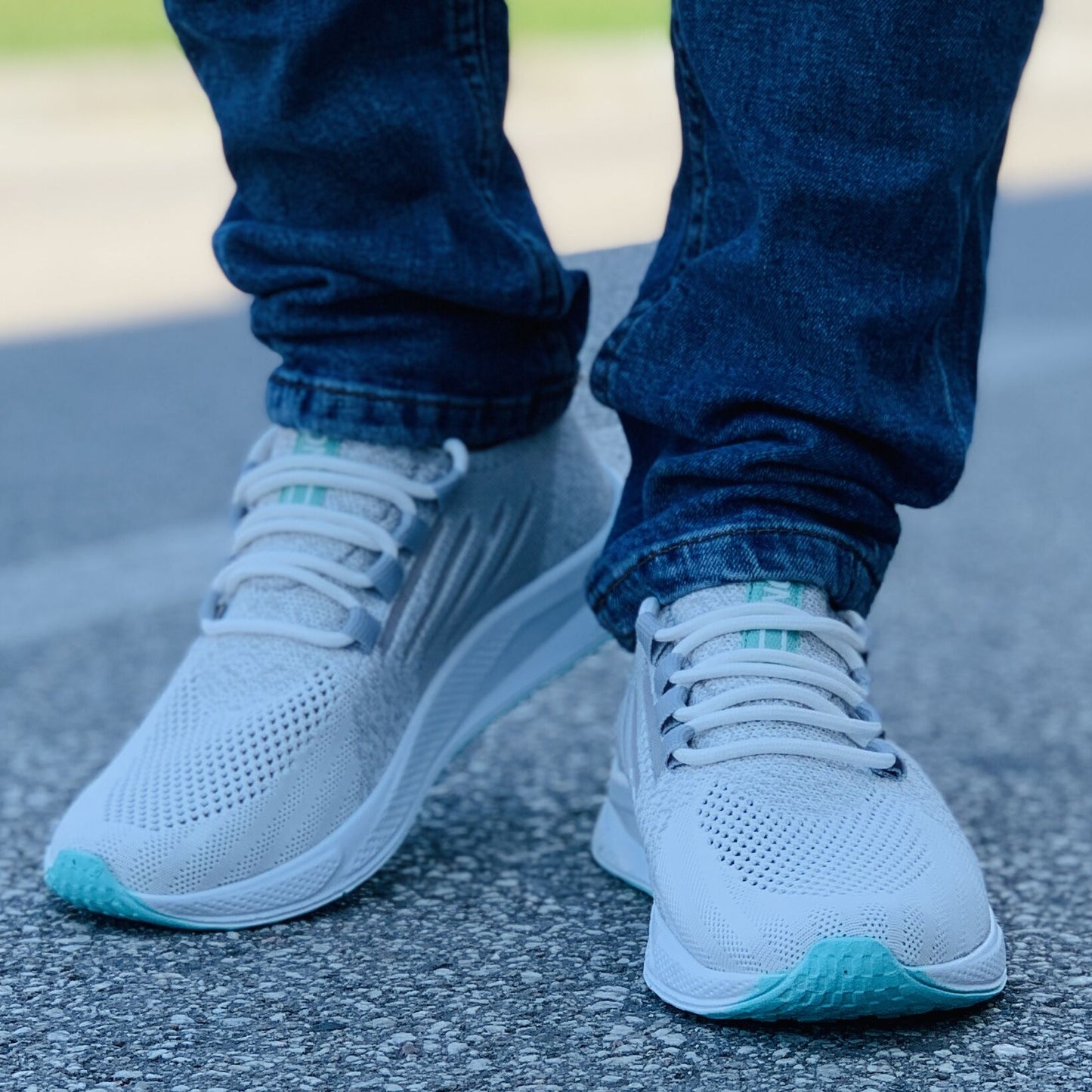 Мъжки бели маратонки - Alvaro - White - Grey