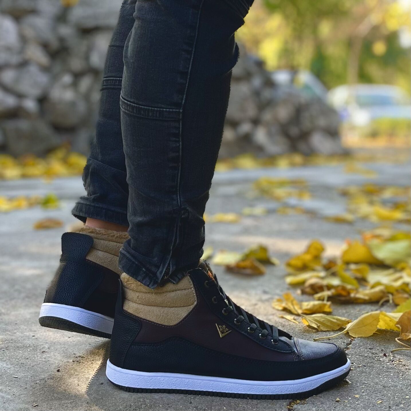 Мъжки черни боти - Robbie -  Black - Brown