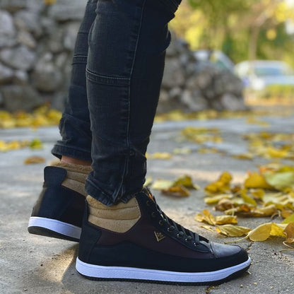 Мъжки черни боти - Robbie -  Black - Brown