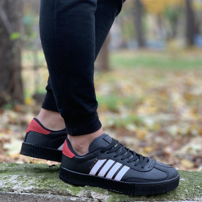 Мъжки черни кецове - Gareth - Black - Red