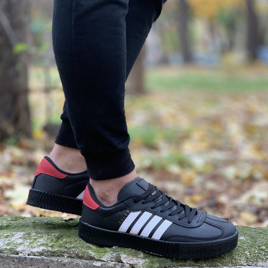 Мъжки черни кецове - Gareth - Black - Red