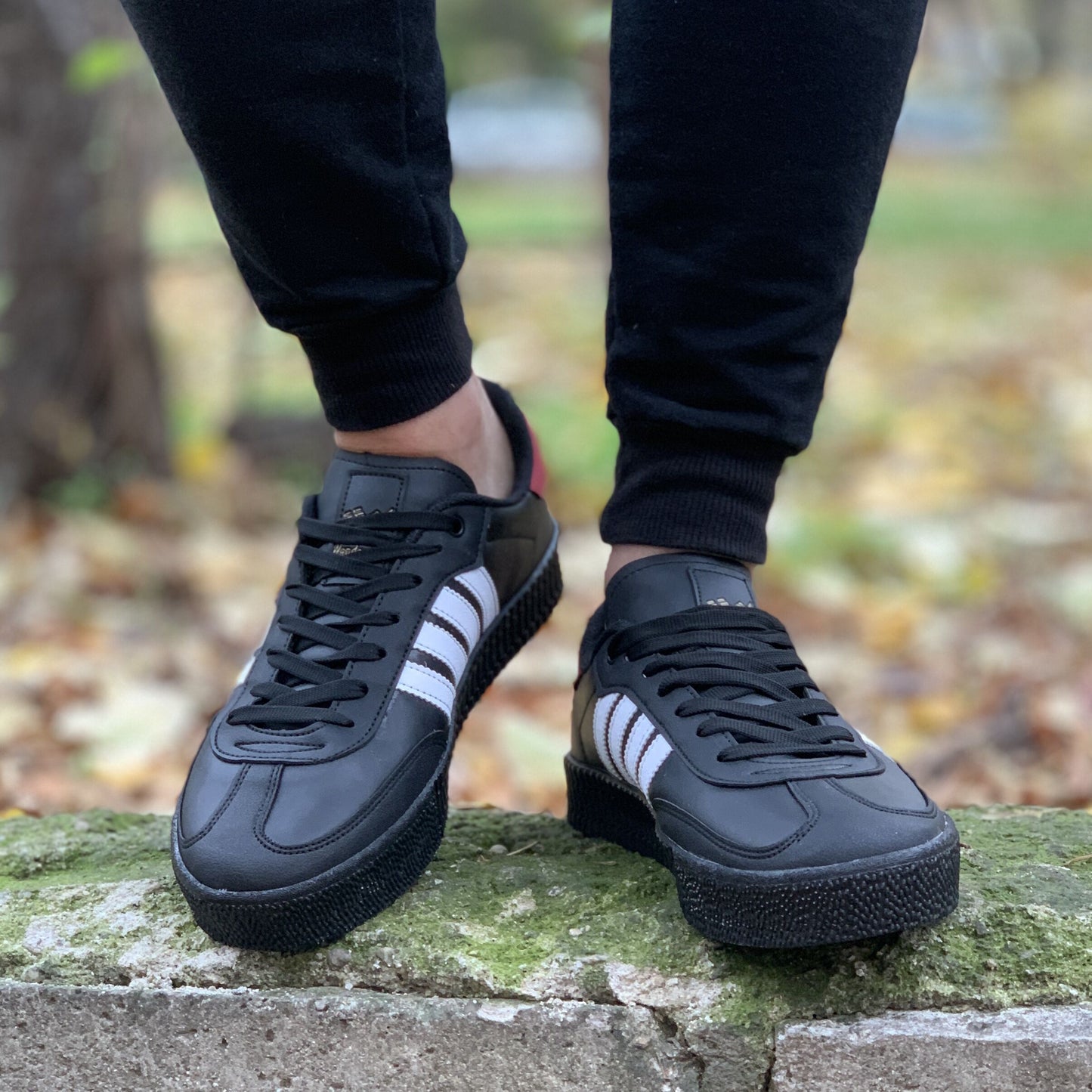 Мъжки черни кецове - Gareth - Black - Red