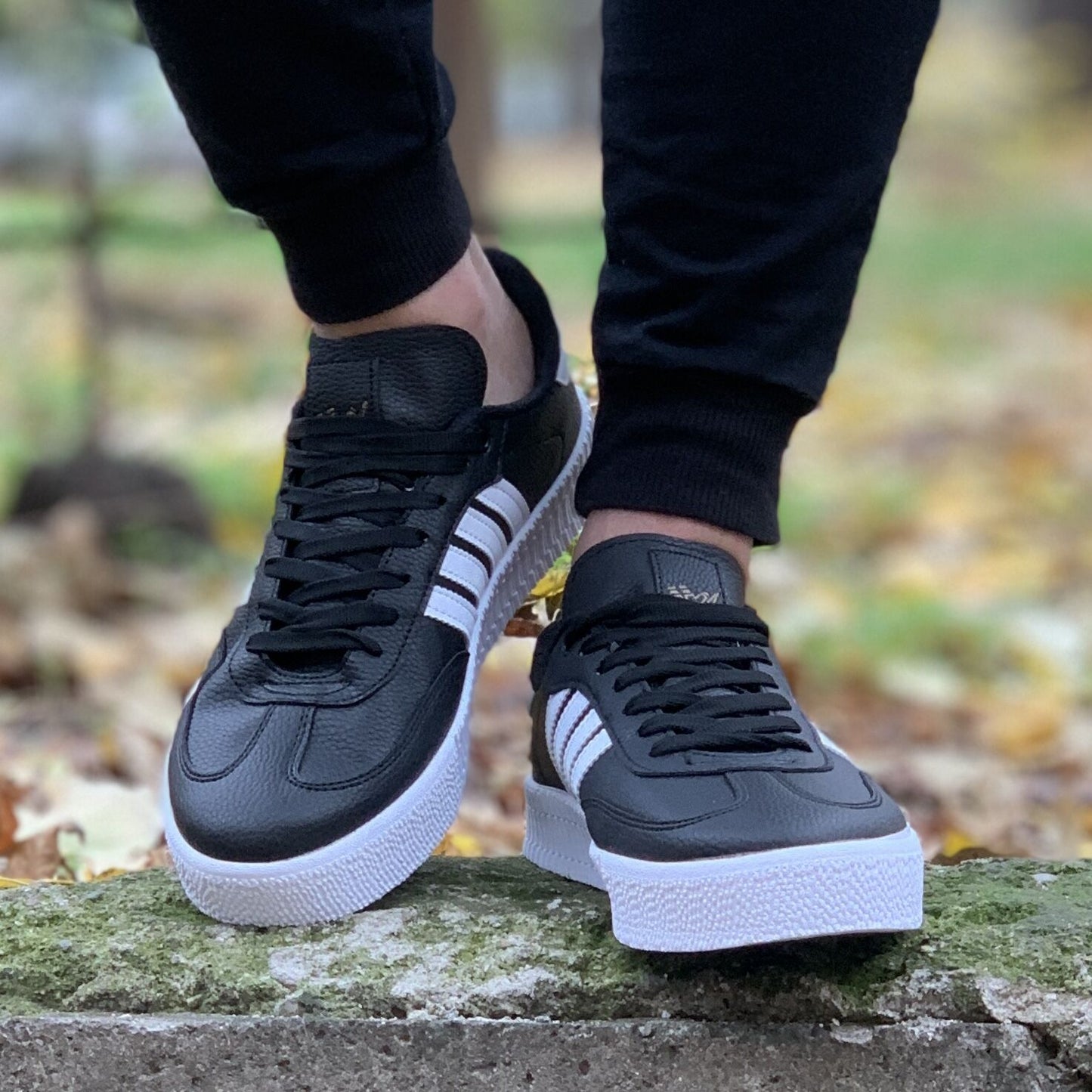 Мъжки черни кецове - Gareth - Black - White