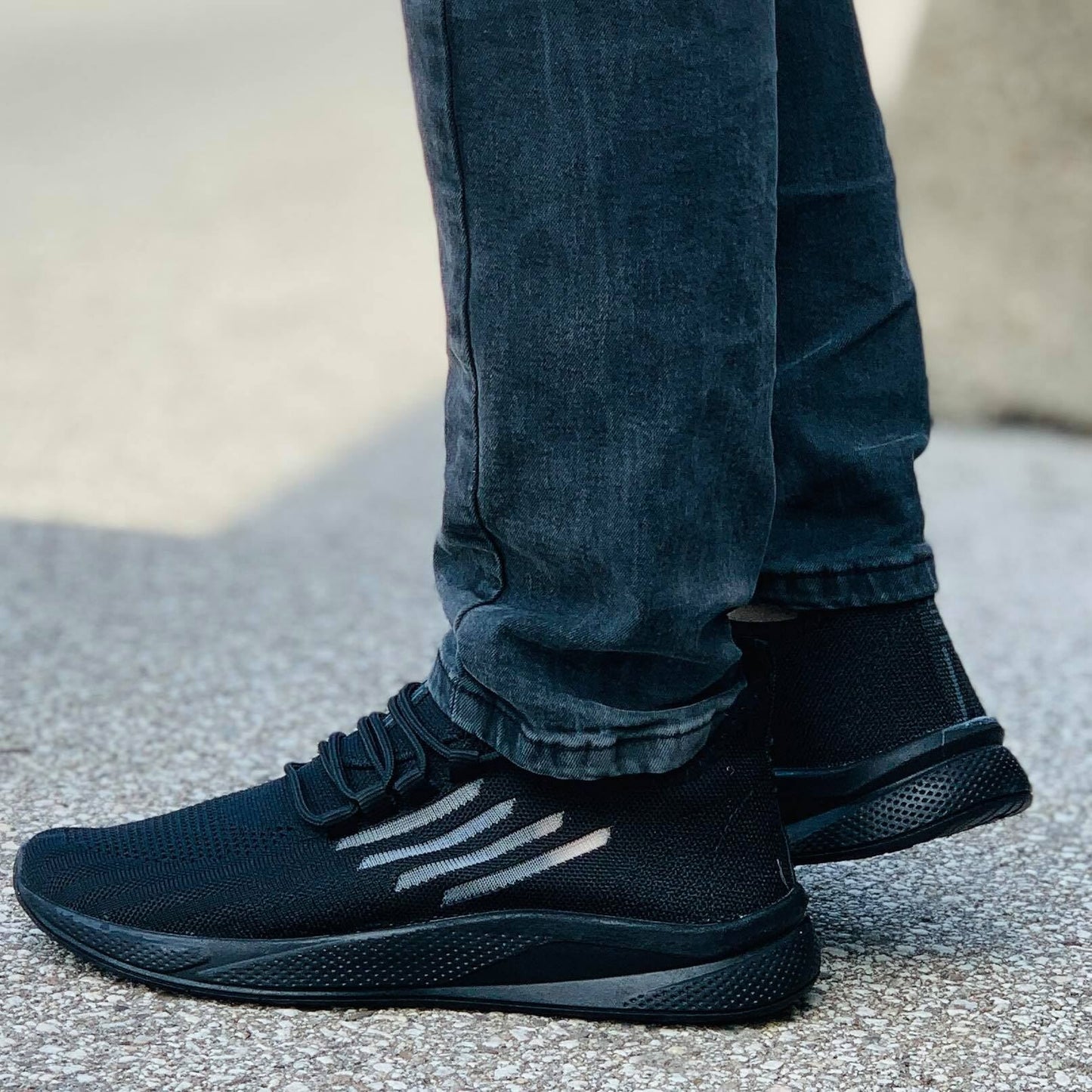 Мъжки черни маратонки - Alvaro - All Black