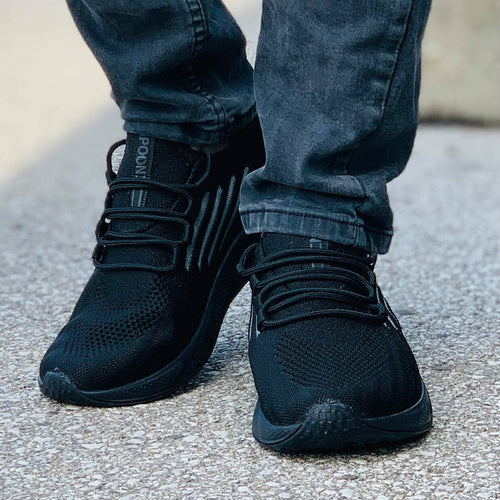 Мъжки черни маратонки - Alvaro - All Black