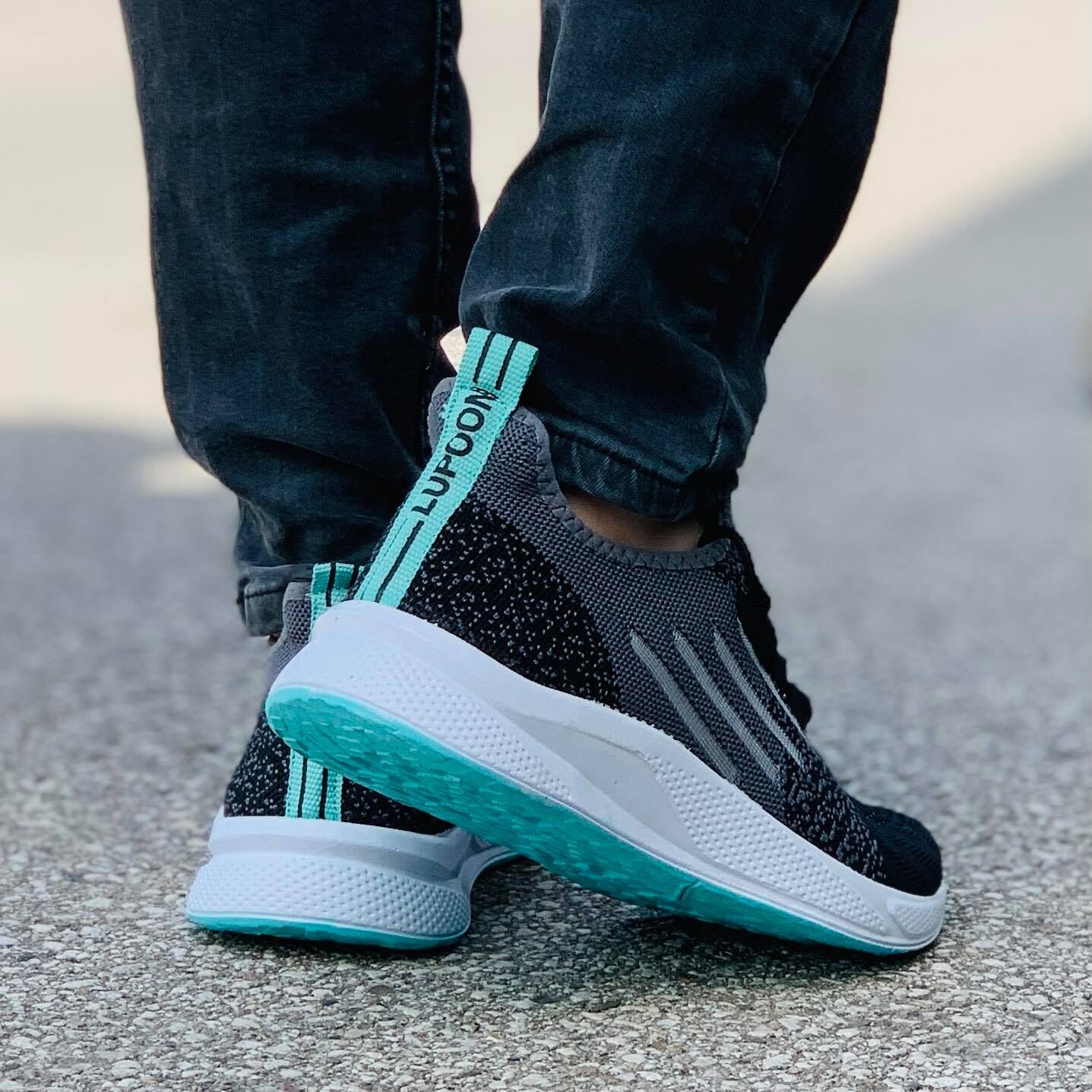 Мъжки черни маратонки - Alvaro - Black - Grey