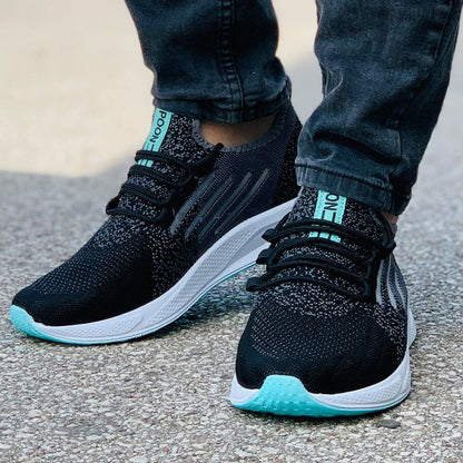 Мъжки черни маратонки - Alvaro - Black - Grey