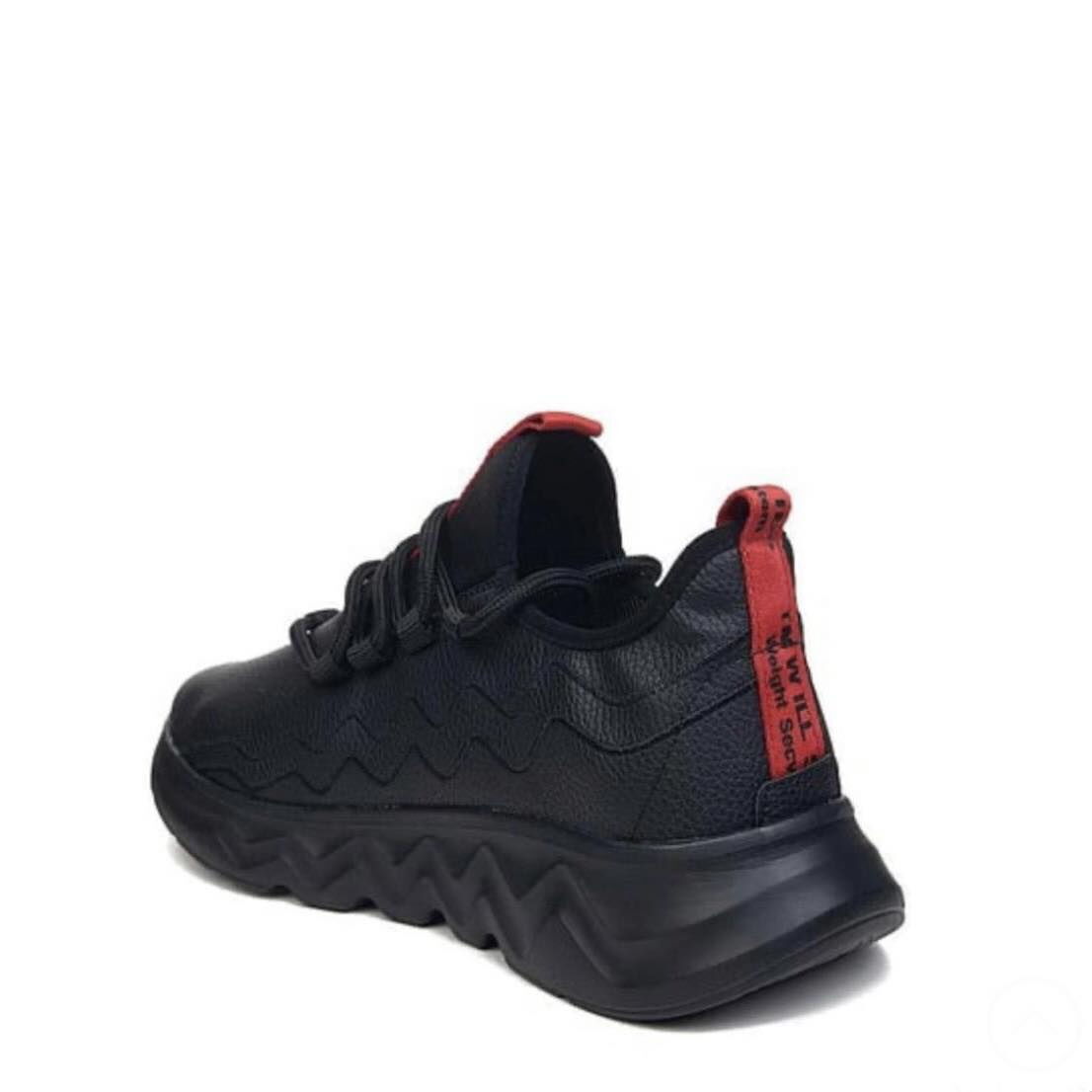 Мъжки черни маратонки - Jeff - Black - Red