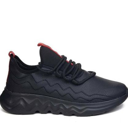 Мъжки черни маратонки - Jeff - Black - Red