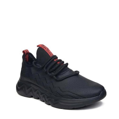 Мъжки черни маратонки - Jeff - Black - Red