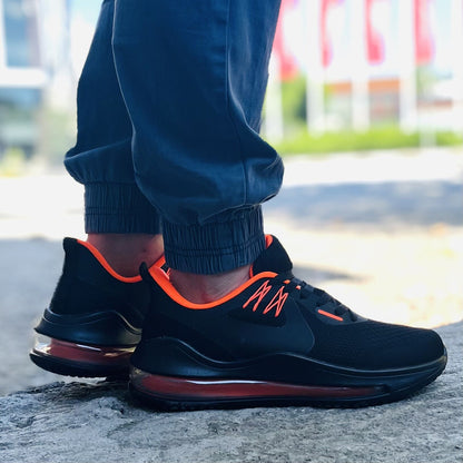 Мъжки черни маратонки - Johny -  Black - Orange