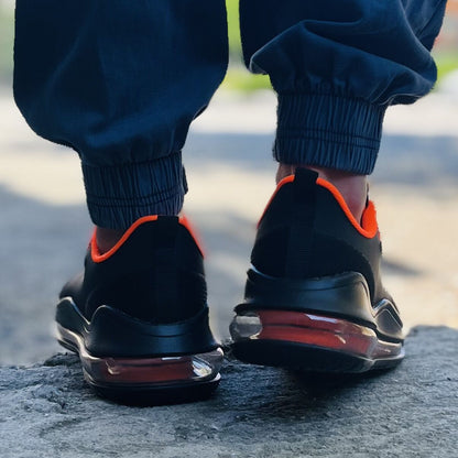 Мъжки черни маратонки - Johny -  Black - Orange