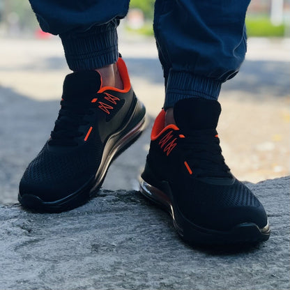 Мъжки черни маратонки - Johny -  Black - Orange