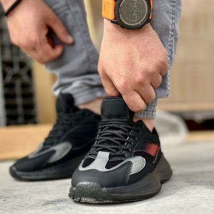 Мъжки черни маратонки - Wesley - Black - Red