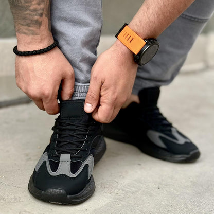 Мъжки черни маратонки - Wesley - Black - Red