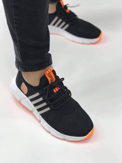 Мъжки черни маратонки - Will - Black - Orange