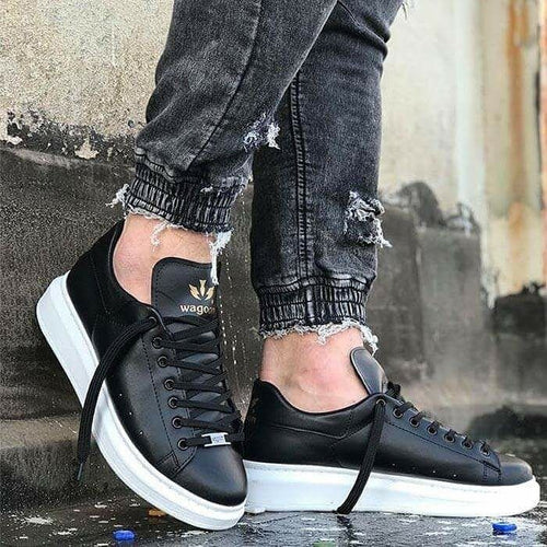 Мъжки черно - бели кецове - Gregory - Black - White