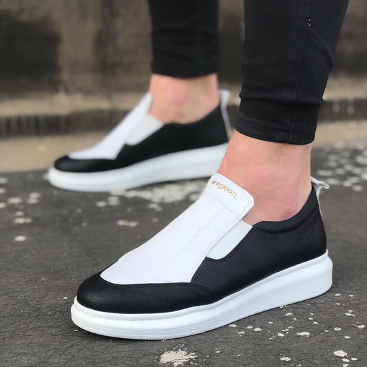 Мъжки черно - бели кецове - Rafael - Black - White