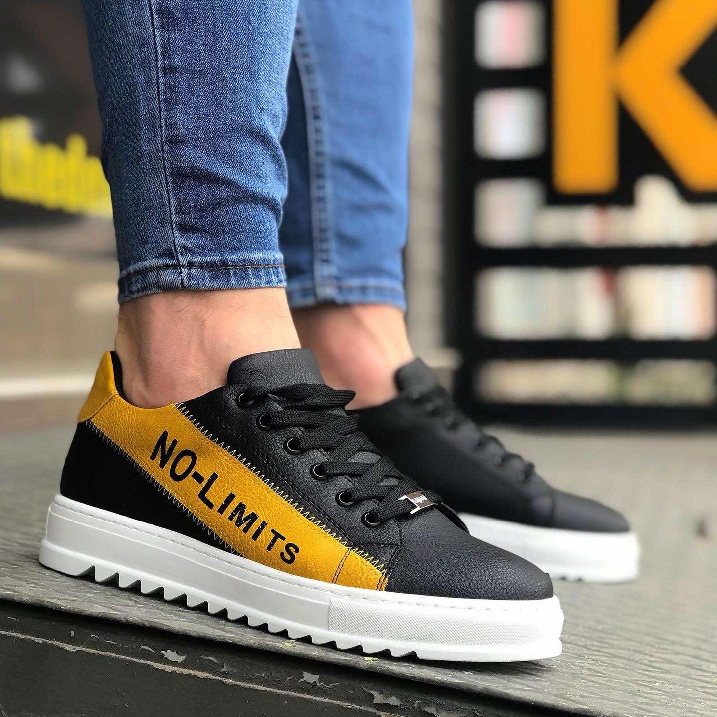 Мъжки черно - жълти кецове - Martin - Black - Yellow