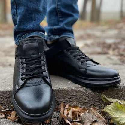 Мъжки кецове от естествена кожа - Emiliano - Black