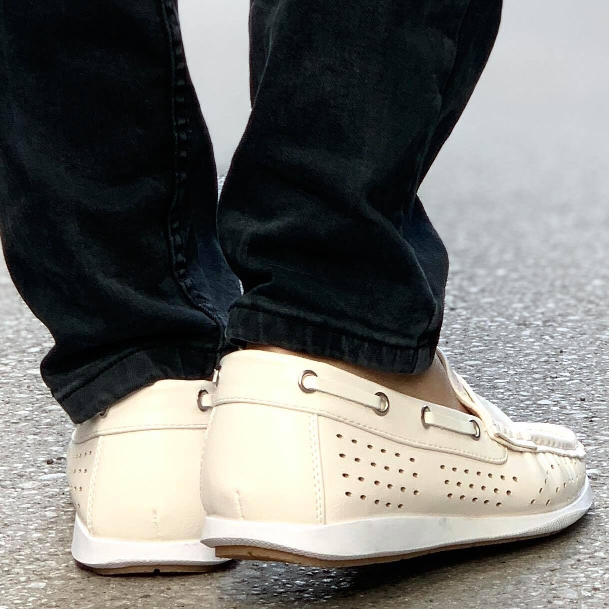 Елегантни мъжки мокасини Lauro- White