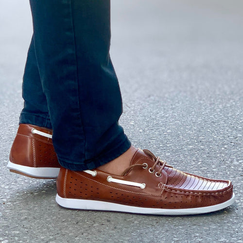 Мъжки мокасини с връвки Celso- Camel