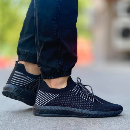 Мъжки олекотени маратонки в черен цвят - Brian - Black